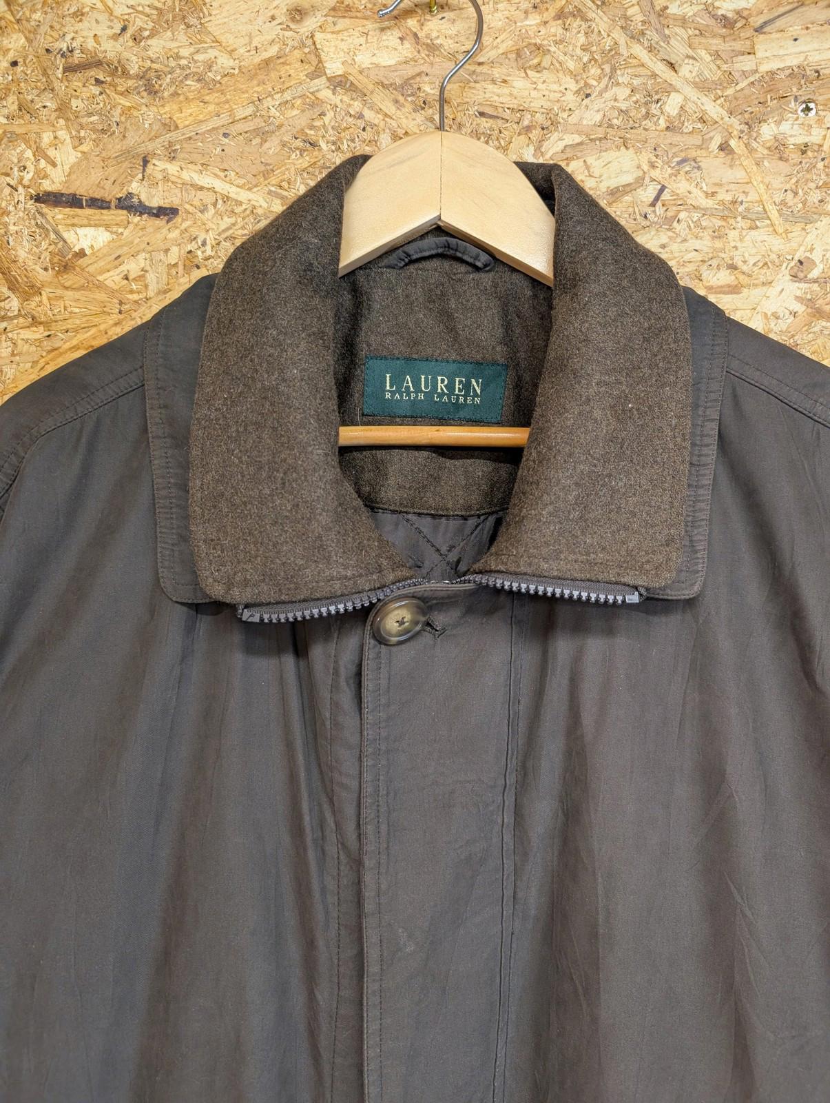 Ralph Lauren Overcoat XL 44 Men Mac Quilted Lining Brown Wool Collar Jacket