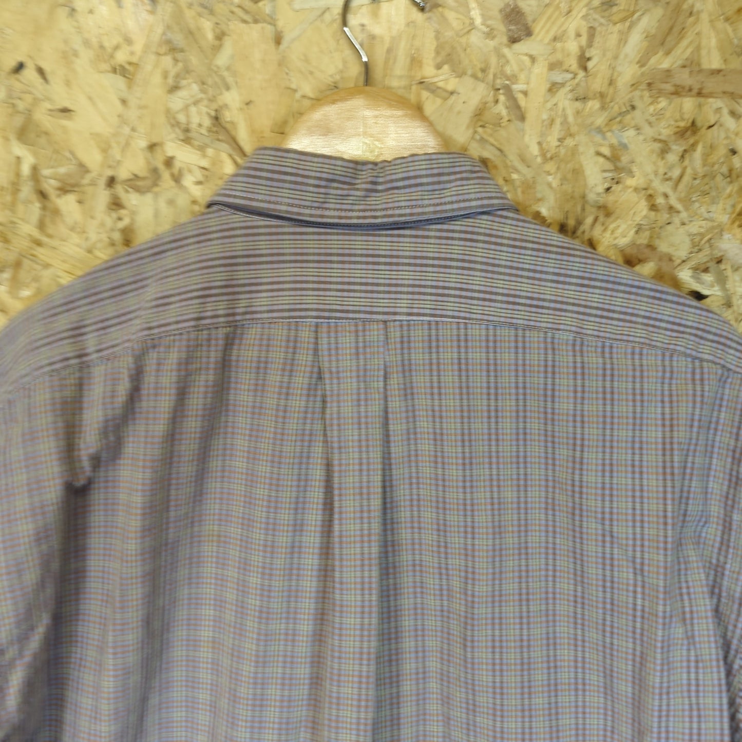 Giorgio Armani Le Collezioni 90s Cotton Beige Pink Check Pocket Shirt Mens XL