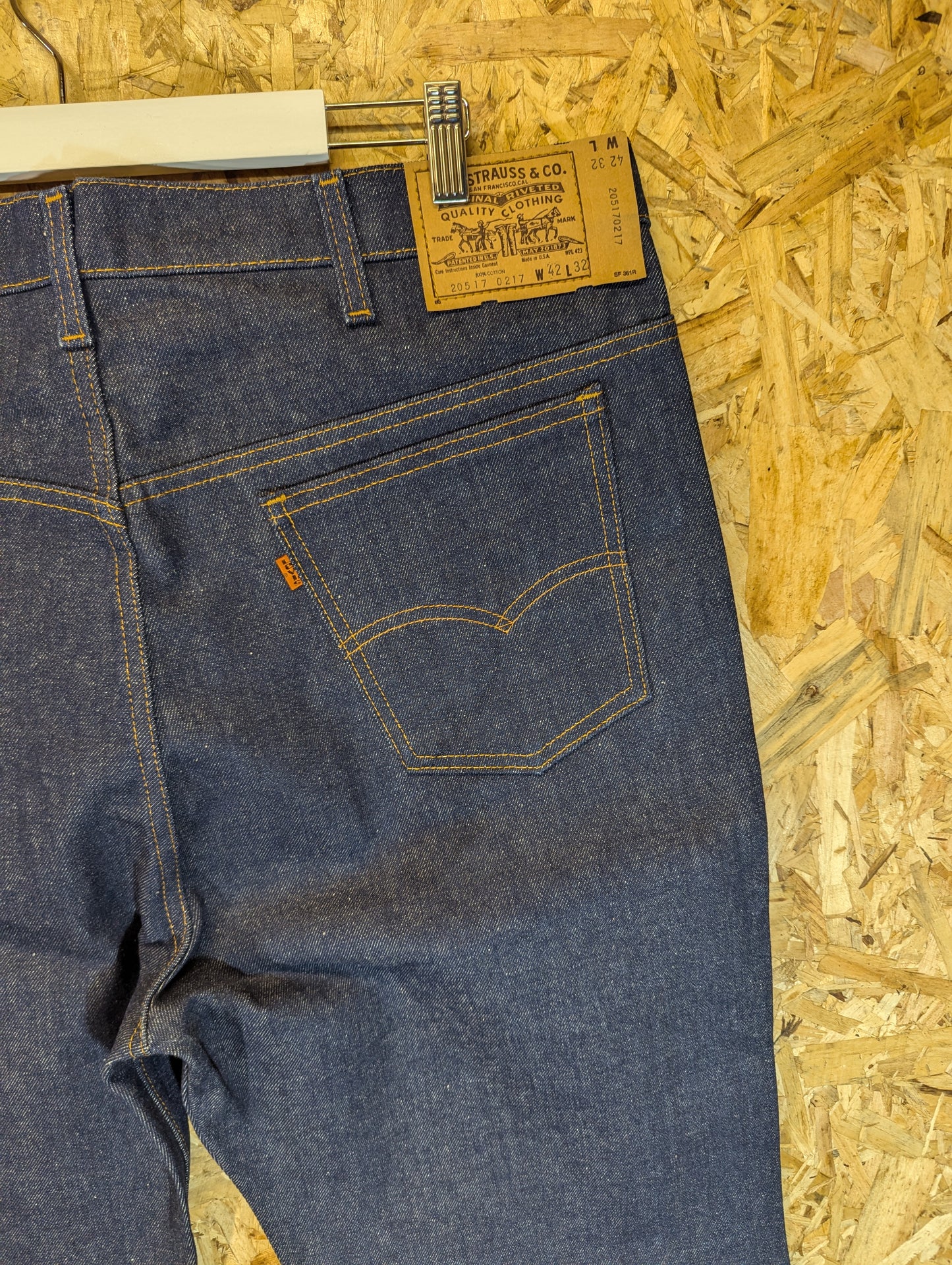 Levis 517 Rigid Blue Jeans Bootcut Made In USA Vintage 1976 Deadstock W42 L32