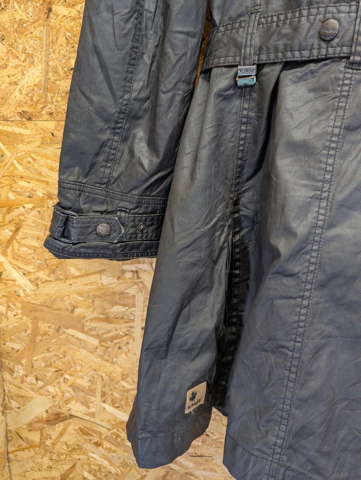 Khujo Samantha Parka XL Women Quilted Wax Jacket Black Padded Lined Y2K