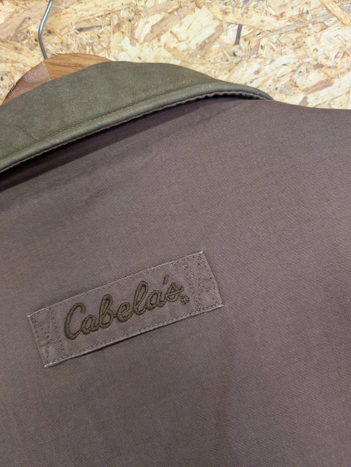 Cabelas Padded Jacket XXL Men Brown Cotton Hunting Coat Leather USA Detroit