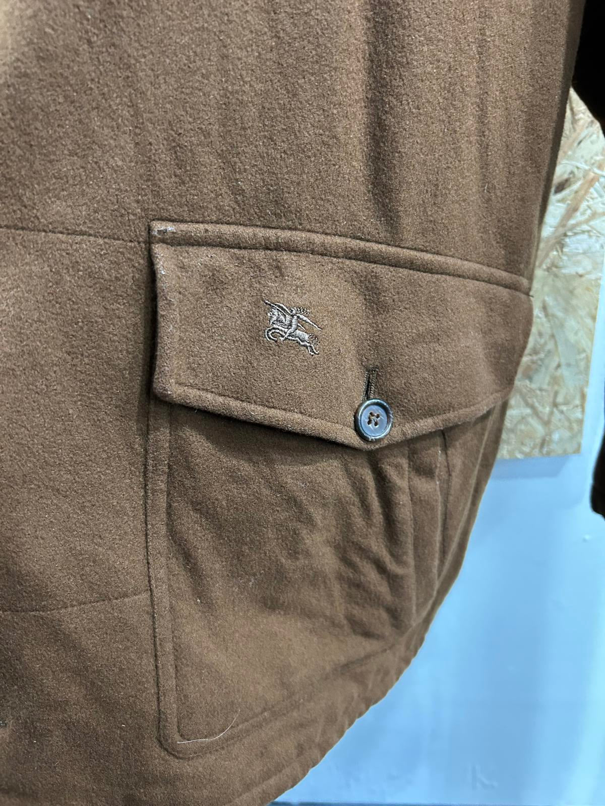 Burberrys Padded Coat Mens Size XL Brown Wool Cashmere Blend 90s Vintage
