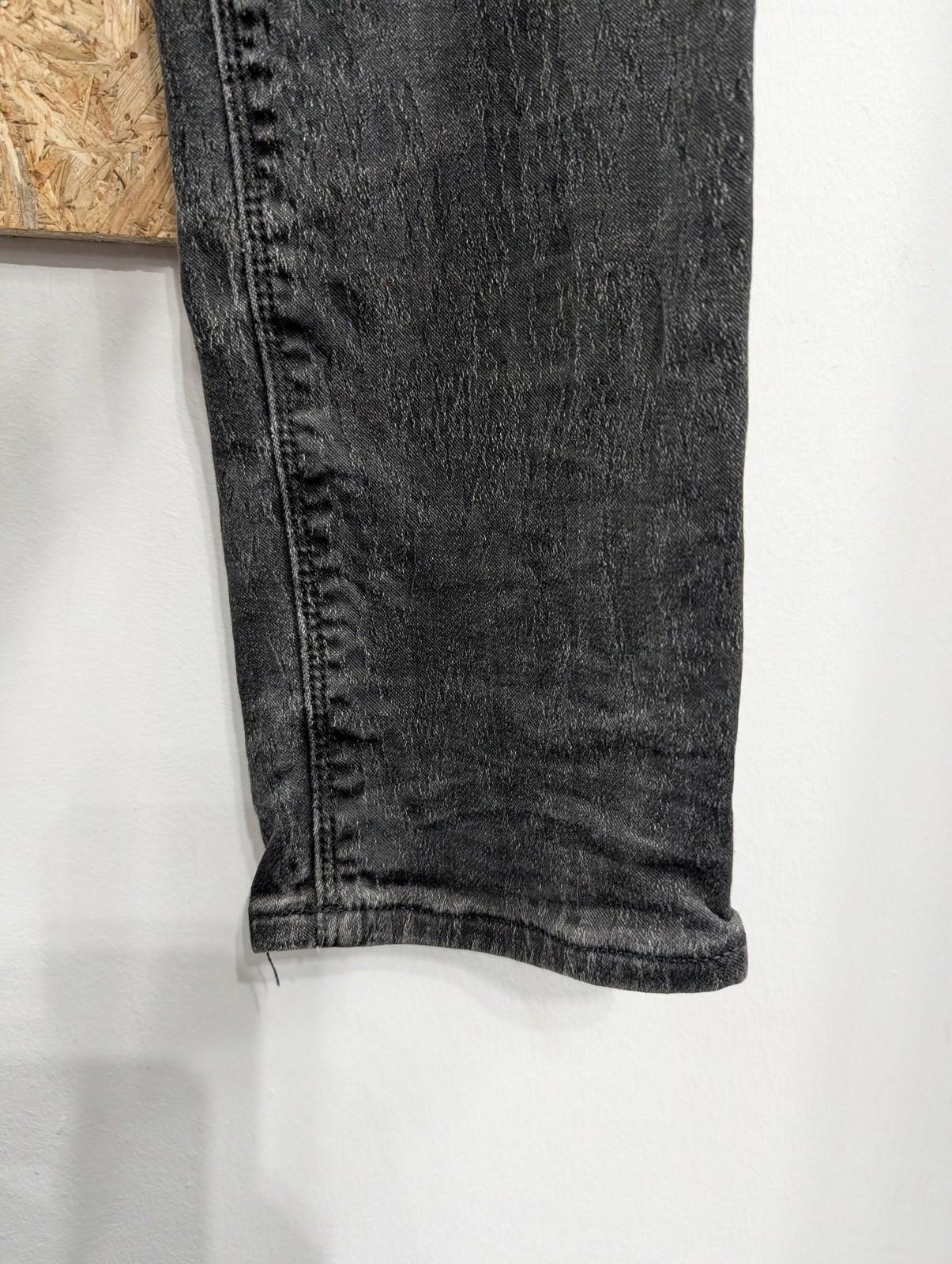 Armani Jeans Womens W29 Skinny Denim Black Grey Logo Stretch Texture Zipper Fly