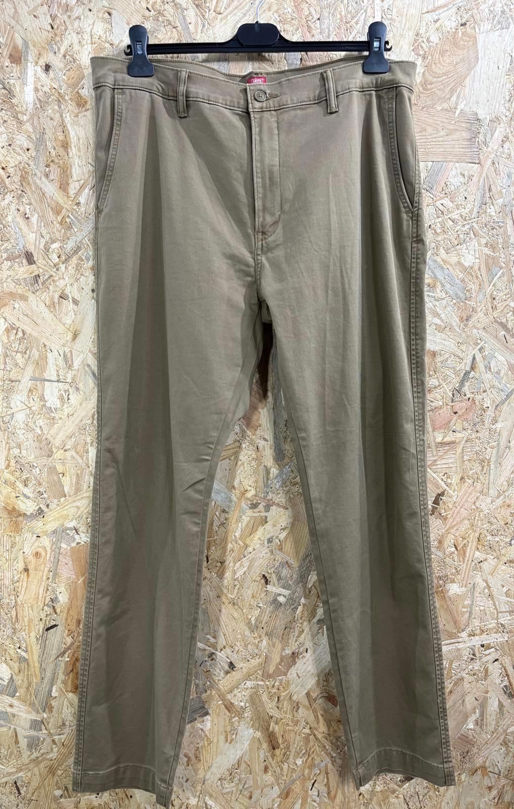 Levis XX Chino Trousers W36 L32 Brown Tan Pants Standard Taper Fit Zip Fly