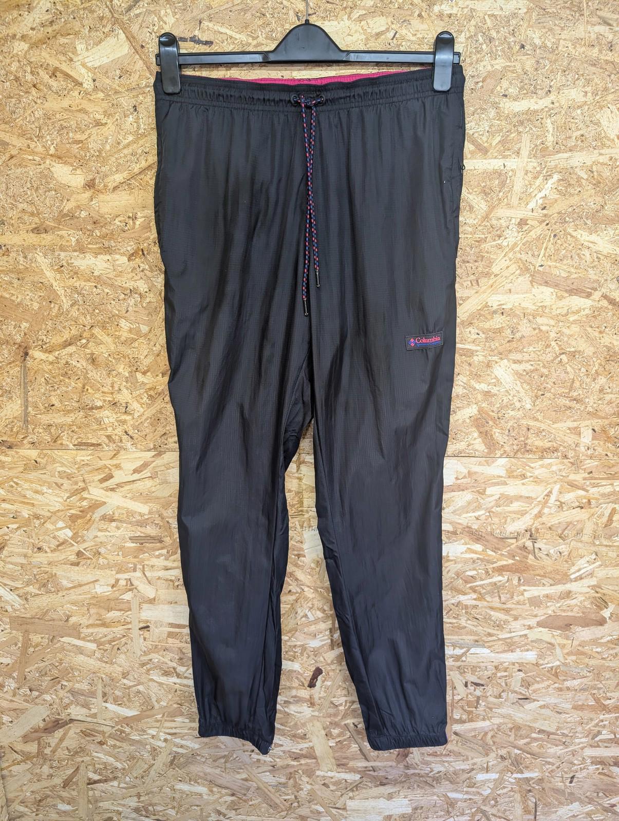 Columbia Track Pants Mens M Elastic Waist Drawstring Black Blue Sportswear