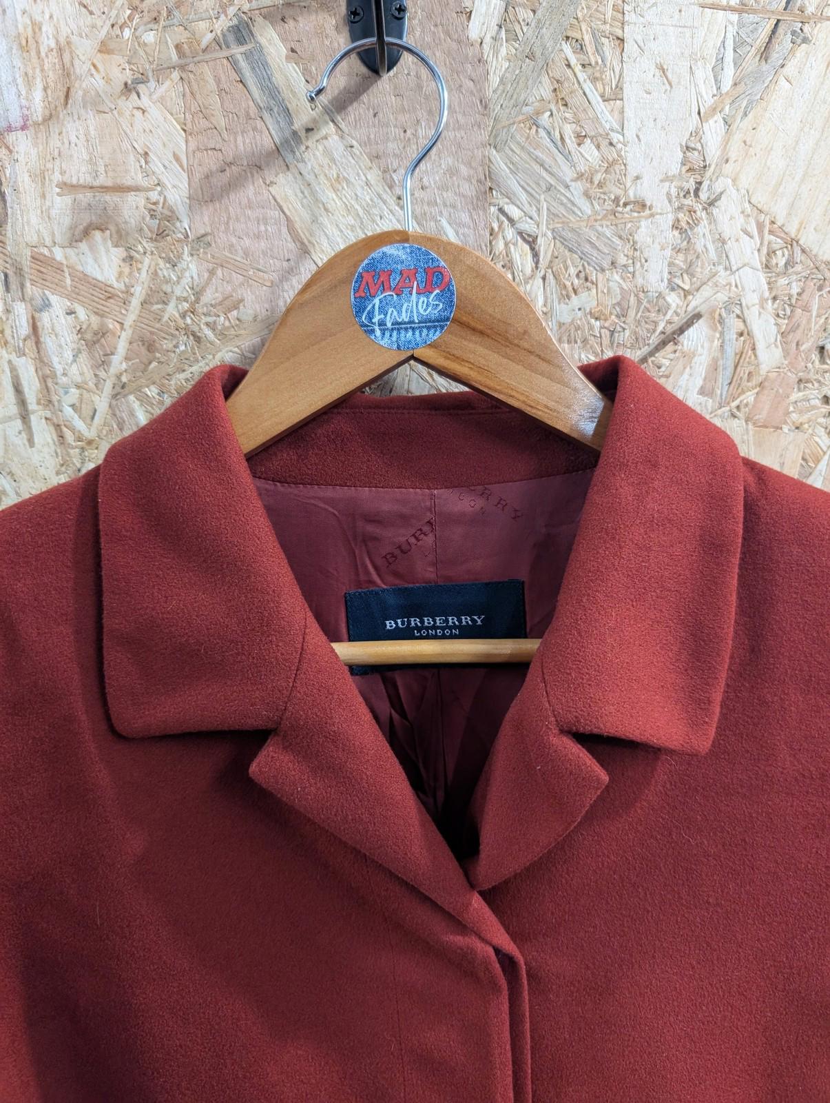 Burberry Blazer Jacket 8-10 Medium Women Vintage Red Cashmere Wool Blend