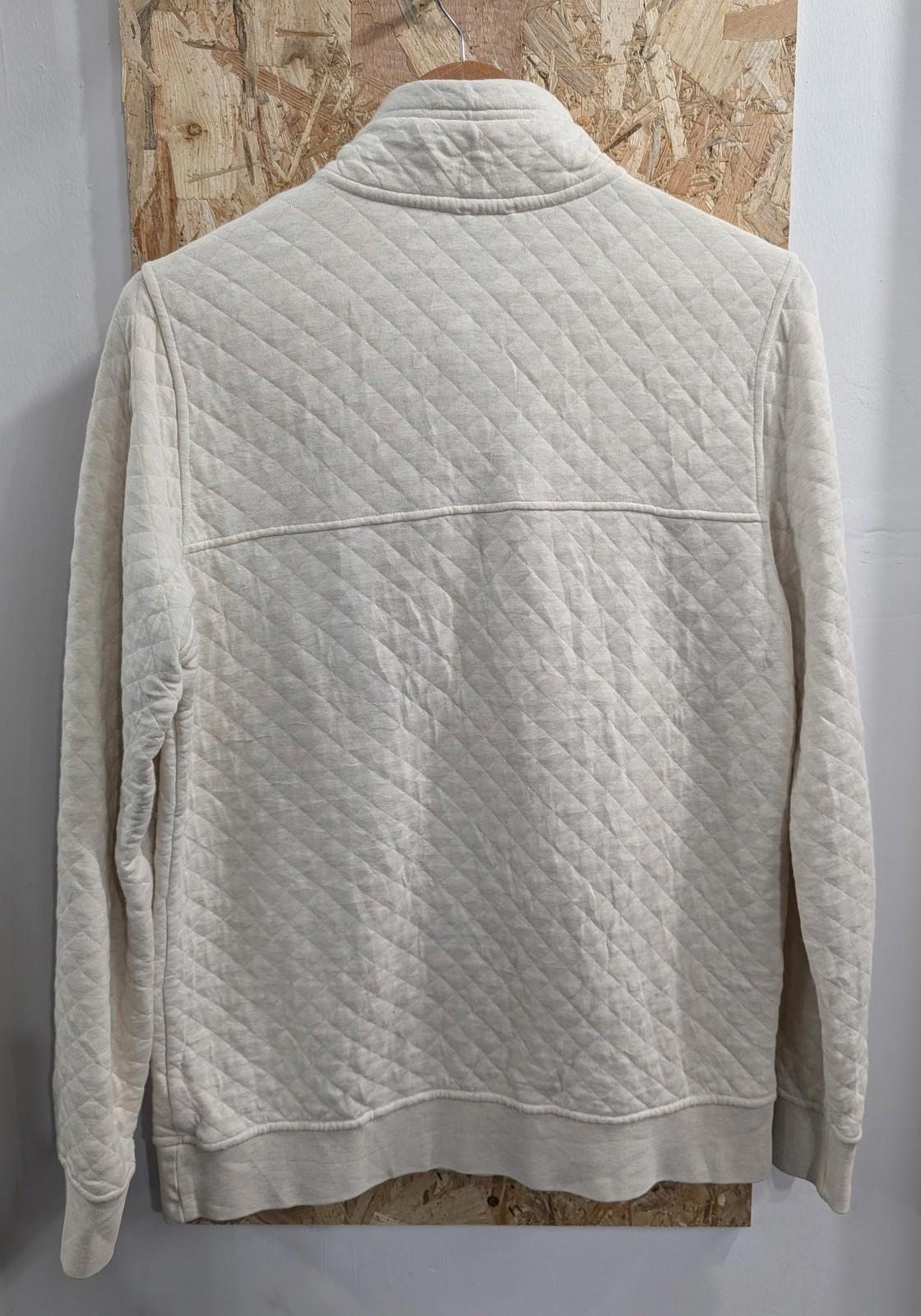 Patagonia Quilted Pullover Small Women Organic Cotton Crew Diamond Pattern Snap