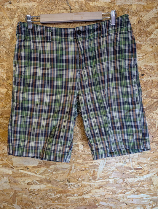 Vintage Tommy Hilfiger Chino Shorts Mens W31 Checked Cotton Plaid Zip Fly 90s