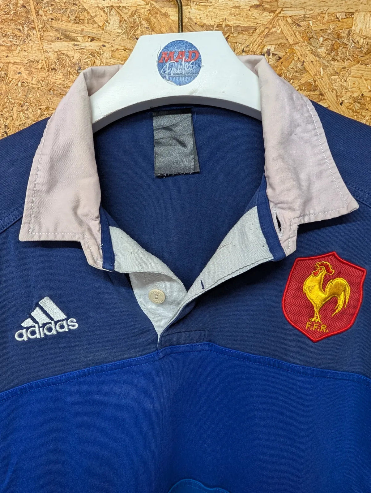 Vintage France 12/13 Rugby Shirt Mens Medium Blue International Adidas L/S