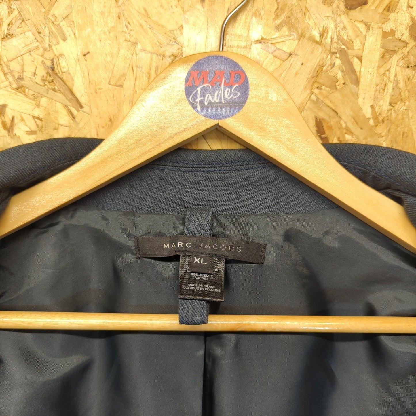 Marc Jacobs Blazer Mens Size XL Twill Cotton Canvas Jacket Thick Teal Blue