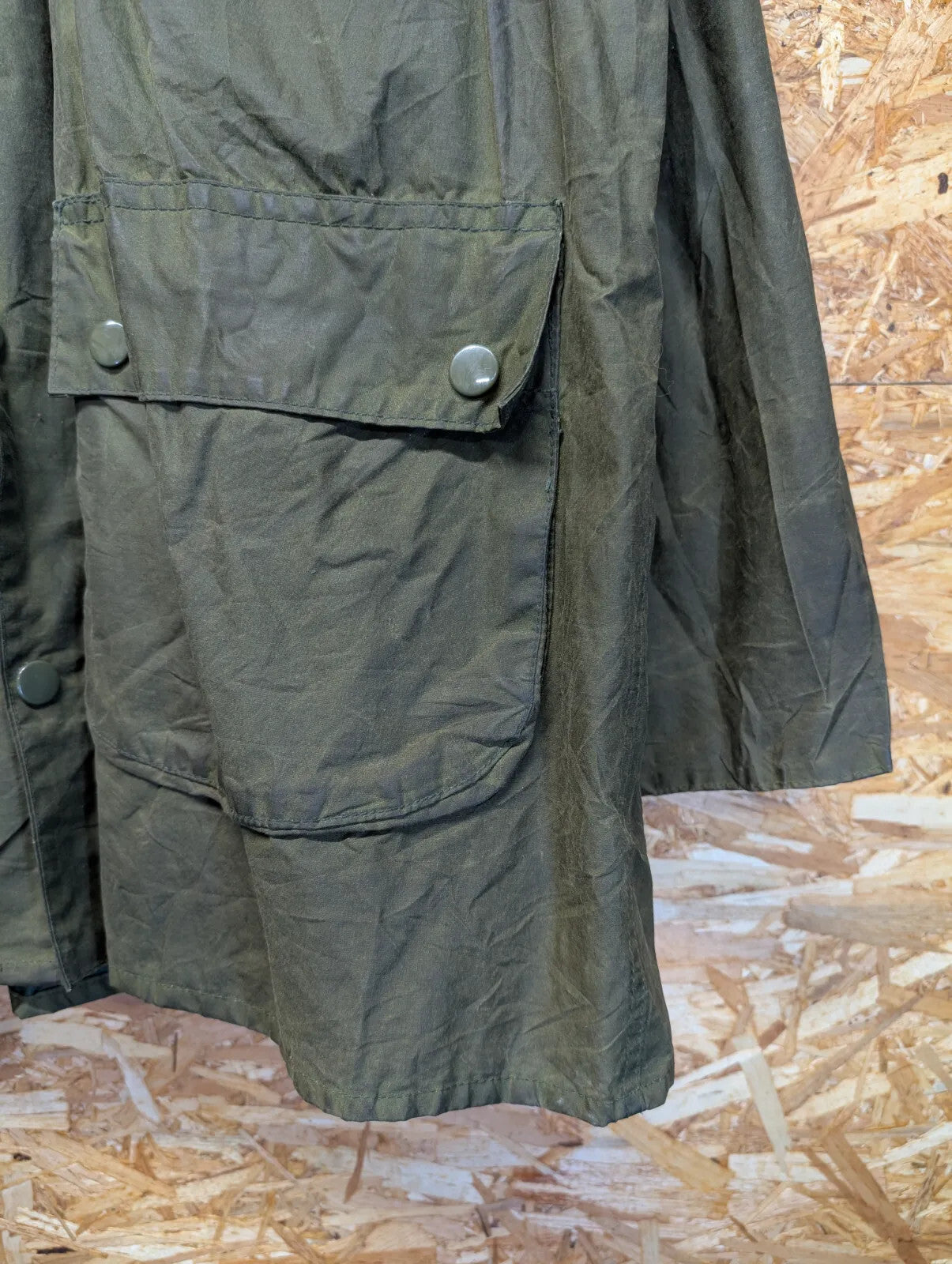 80s Barbour A100 Bedale Wax Jacket Men Large Green Cord Collar 1 Royal Warrant