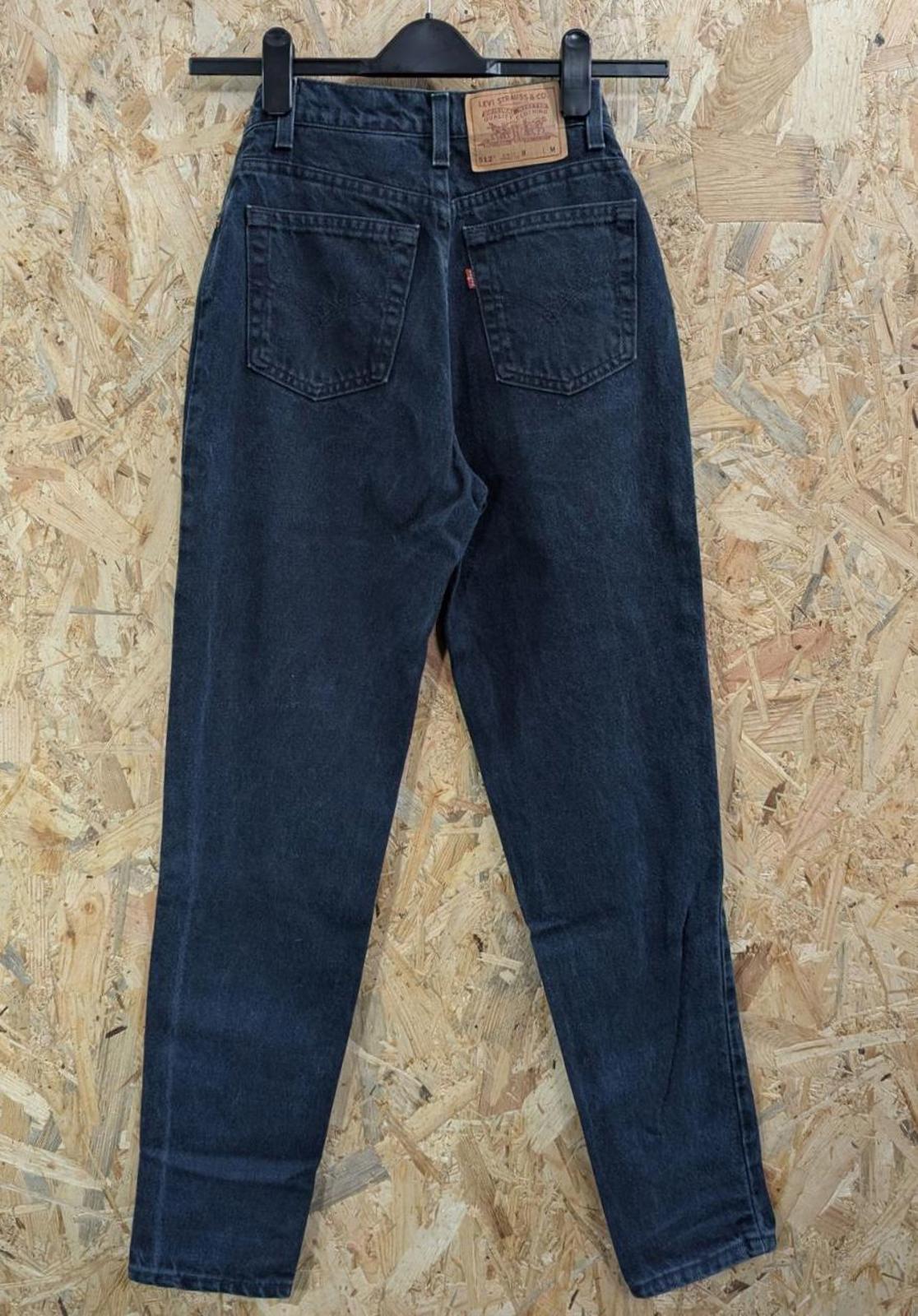 Vintage Levis 512 High Waist Jeans W28 L31 Women Navy Blue Slim Tapered Leg