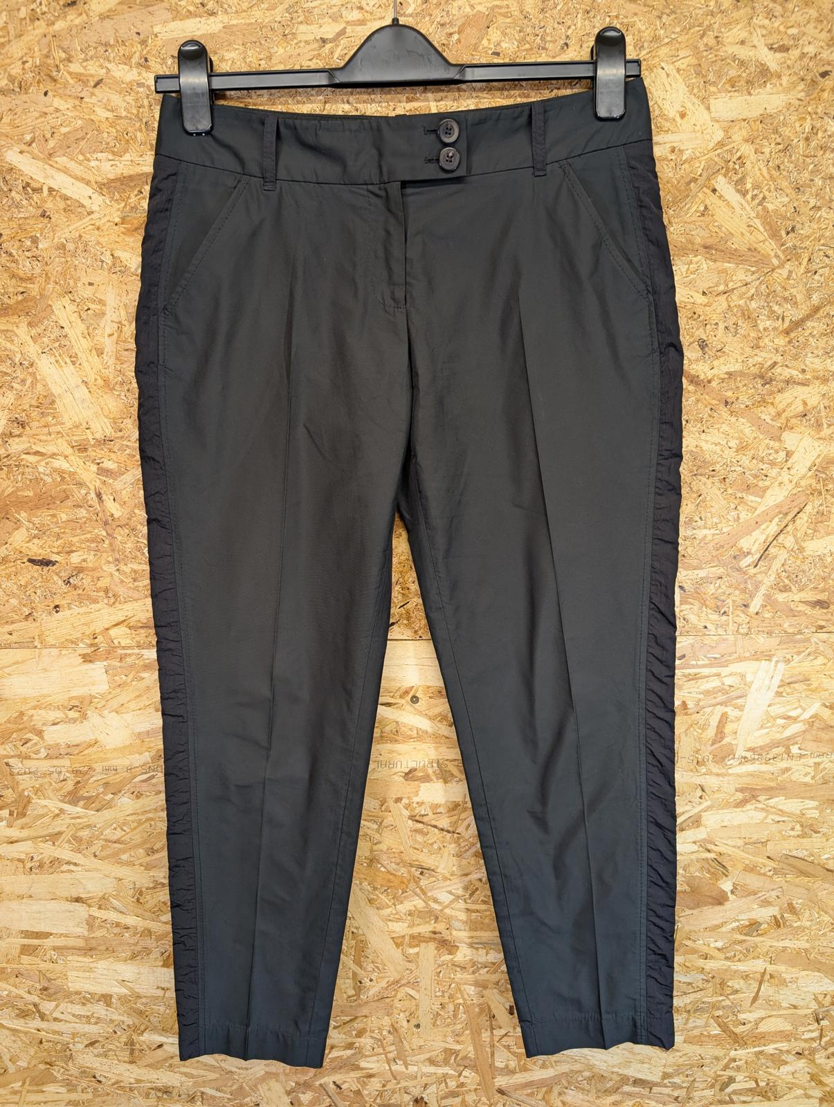All Saints Trousers Size 10 W30 L27 Black Smart Formal Italian Cloth Side Stripe