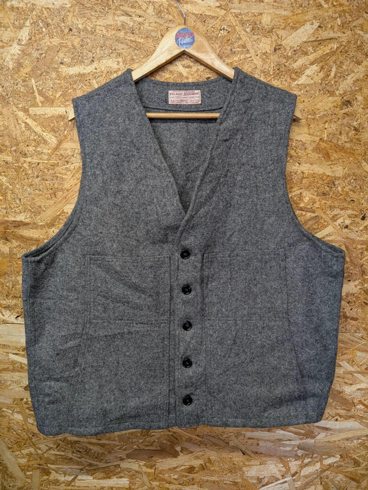 Filson Mackinaw Wool Vest Men XL 44 Heather Grey Gilet USA Pocket USA Body Thick