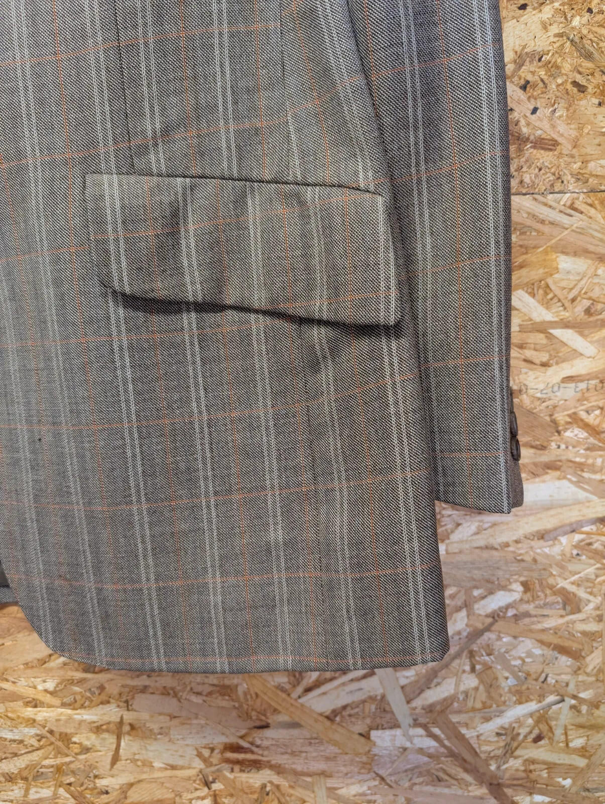 Aquascutum Blazer Mens Brown Windowpane Check Tailored Lined Jacket Vintage UK