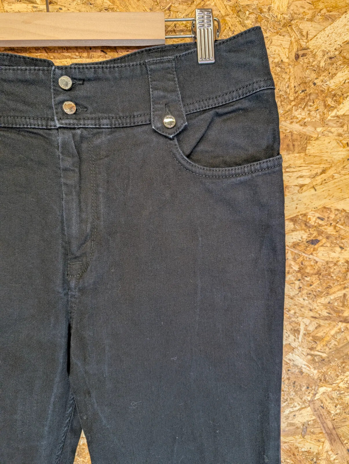 Karen Millen Jeans Womens UK14 W32 L34 Tall Black Denim Cotton Stretch Slim Y2K