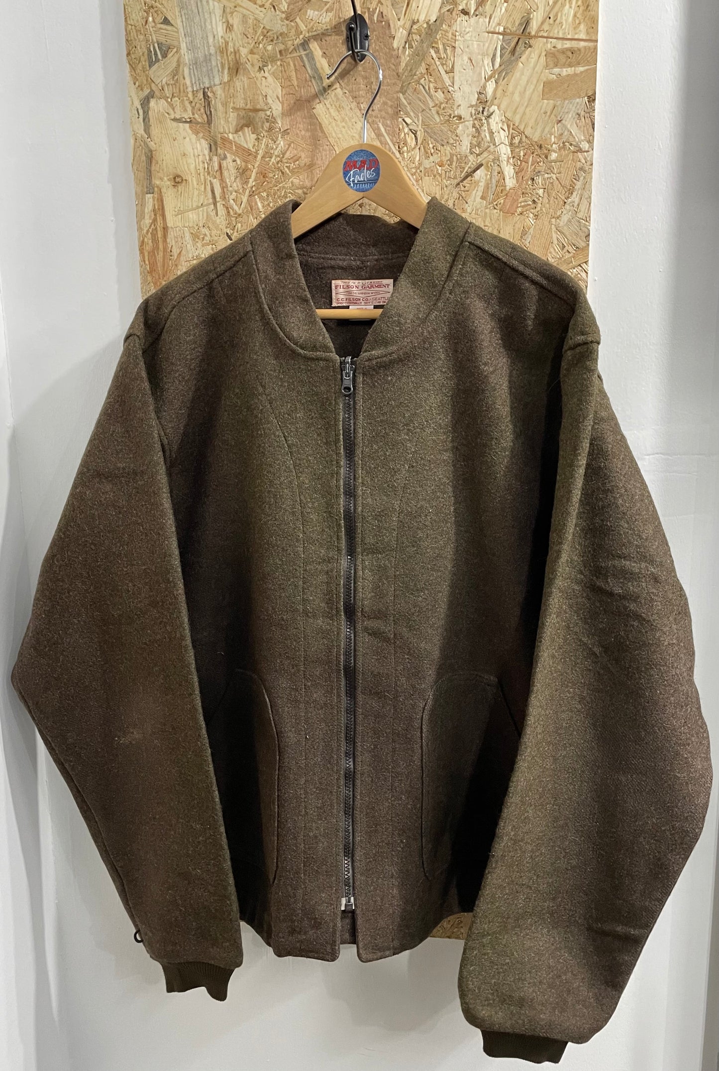 Filson 122 Mackinaw Wool Jacket Liner Brown Zip Outdoor Body Warmer Mens XL