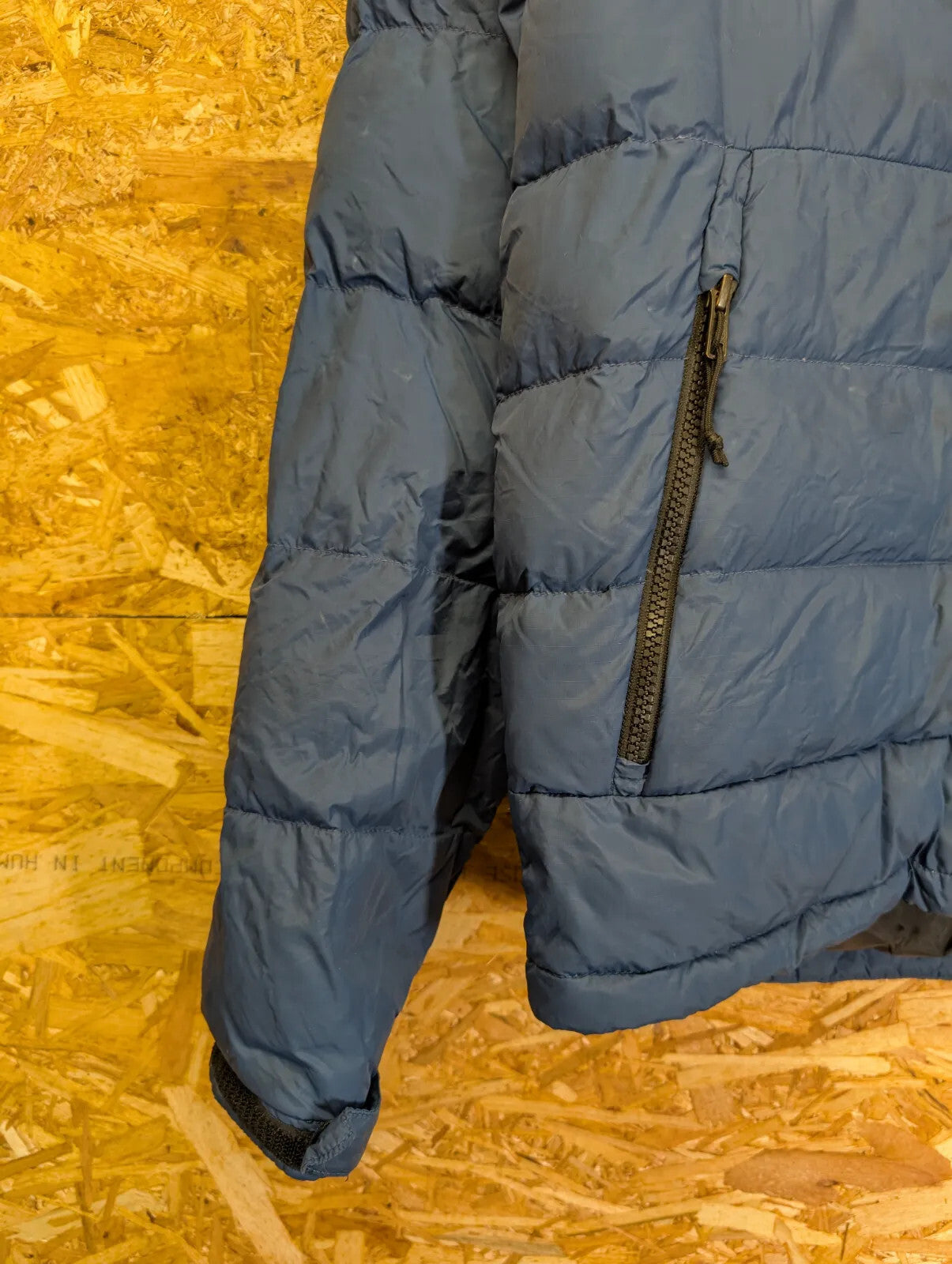 North Face 700 Nuptse Puffer Jacket Mens XS Blue Black Nylon Down Feathers