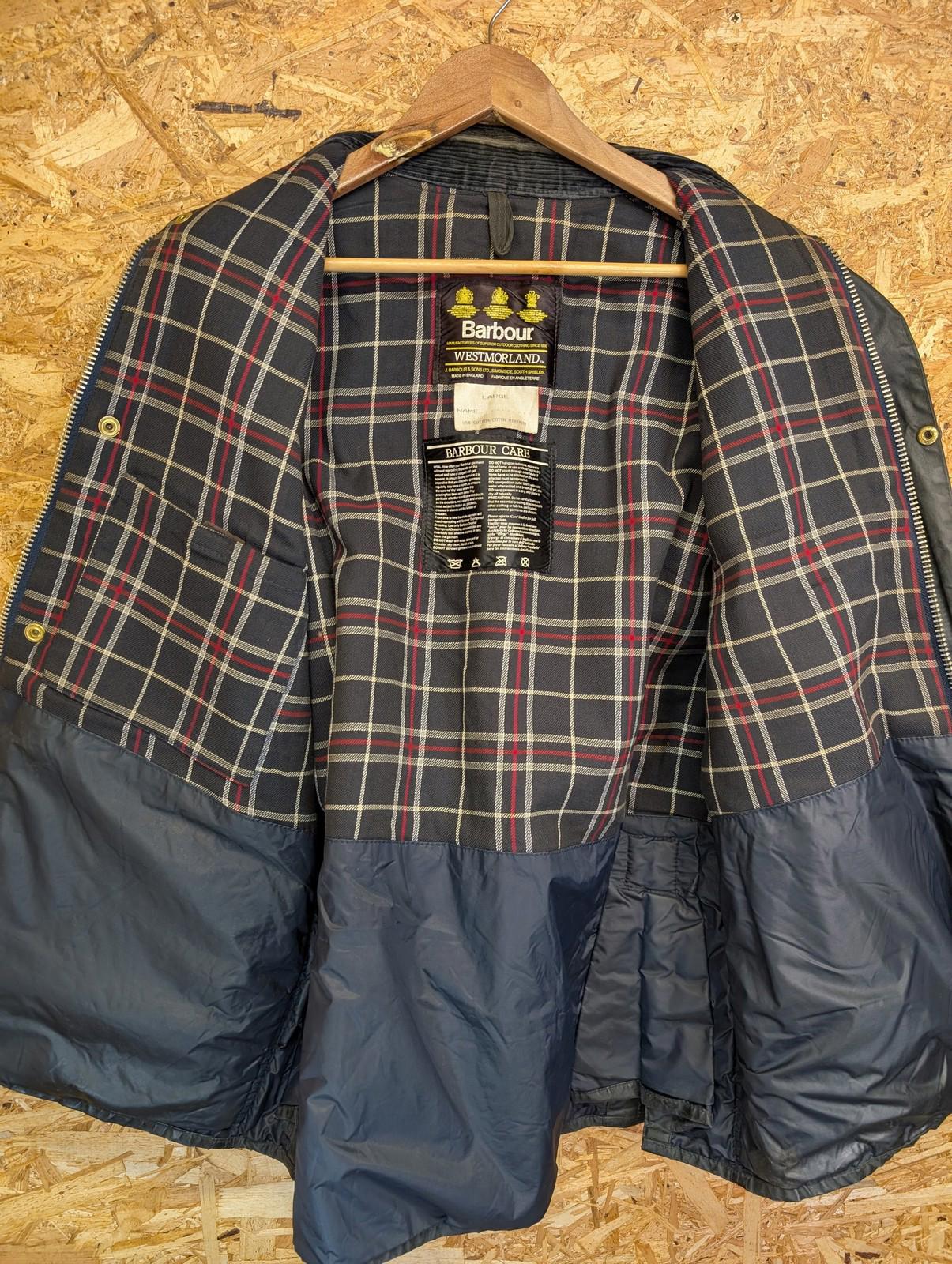 Barbour Westmorland A225 Waxed Gilet Large Classic Vest Black Bodywarmer Tartan