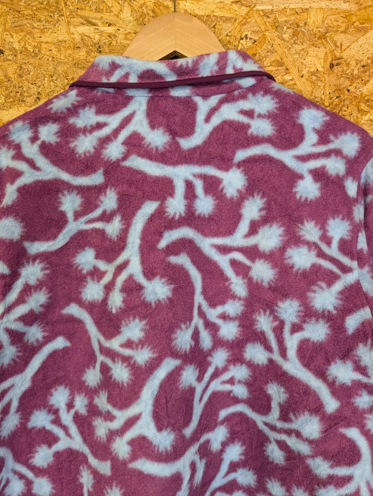 Patagonia Synchilla Fleece Large Pullover Purple Blue Snap-T Joshua Tree Pattern