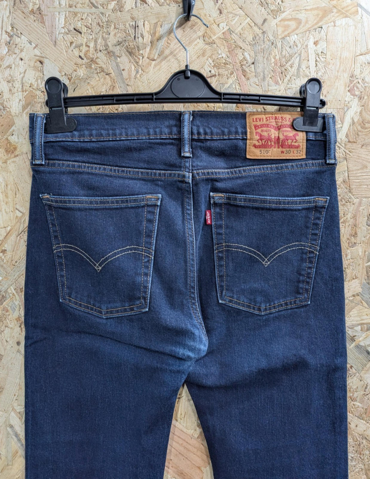 Levis 510 Skinny Jeans W30 L32 Men Navy Blue Stretch Premium Red Tab Zip Fly