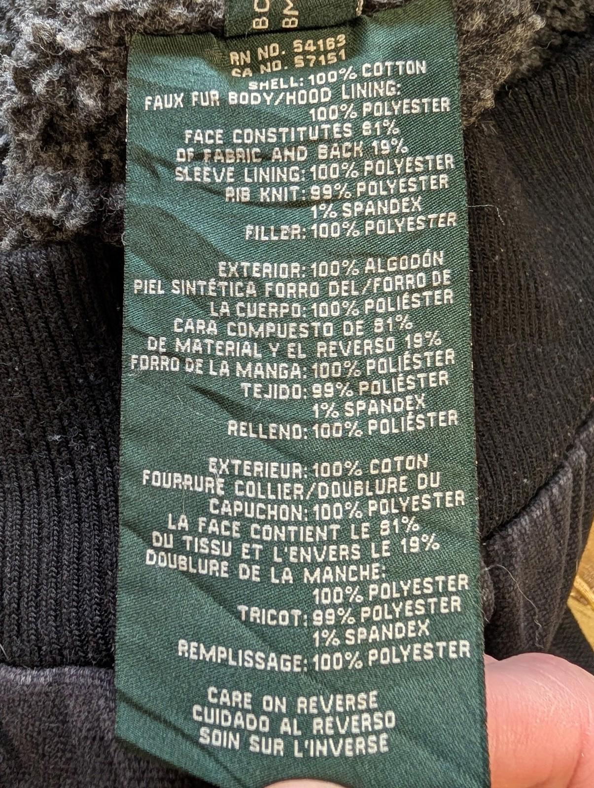 GH Bass & Co XXL Canvas Hooded Jacket Sherpa Lined Black Active Detroit Workwear