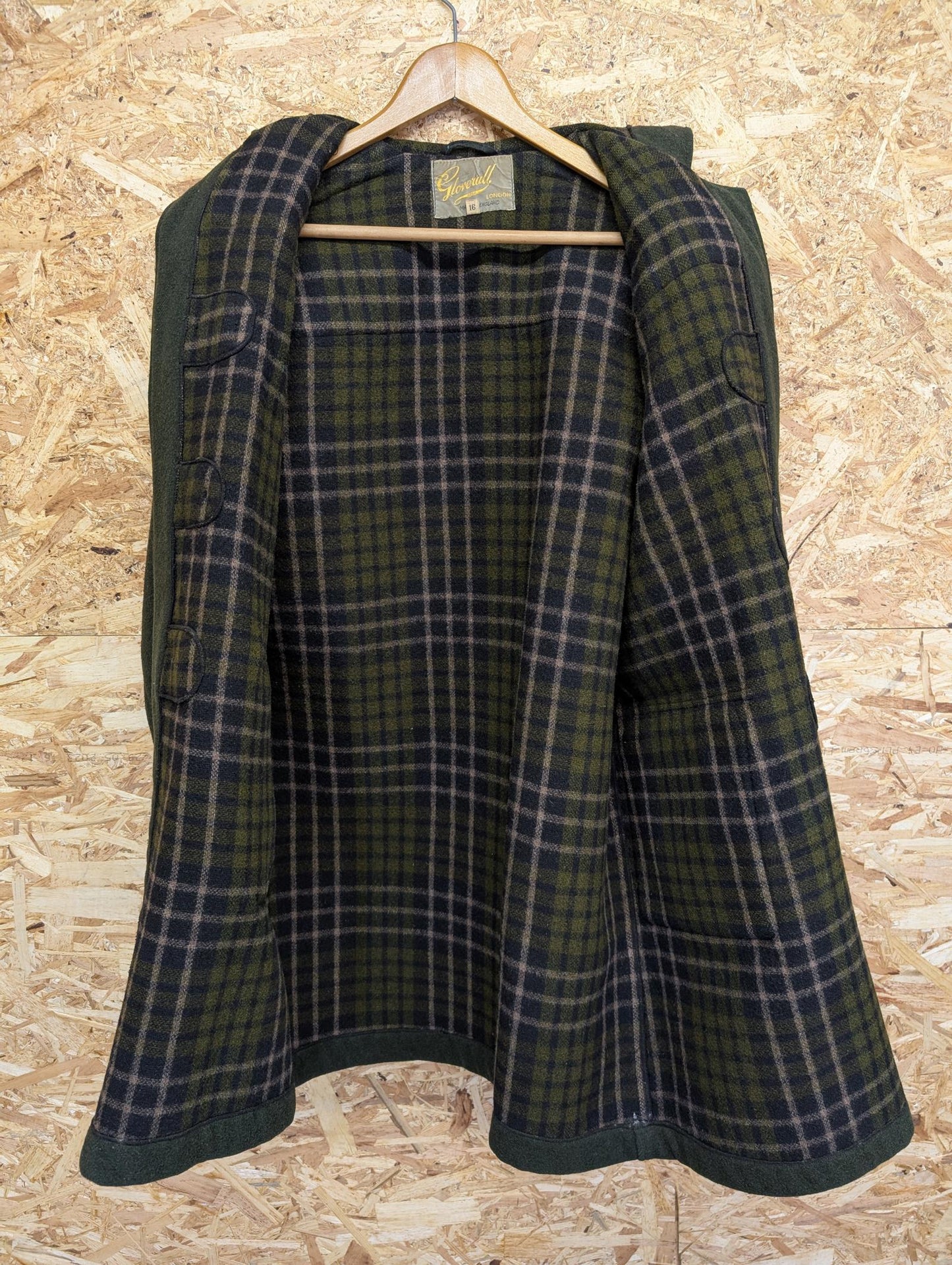 Vintage 50s Gloverall Duffle Coat Wool Heavy Bottle Green Made England 16 Medium