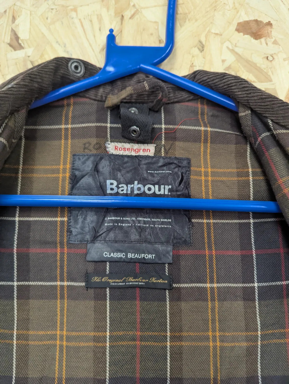 Barbour C20 Childrens Classic Jacket Medium Khaki Brown Wax Cotton Tartan VTG