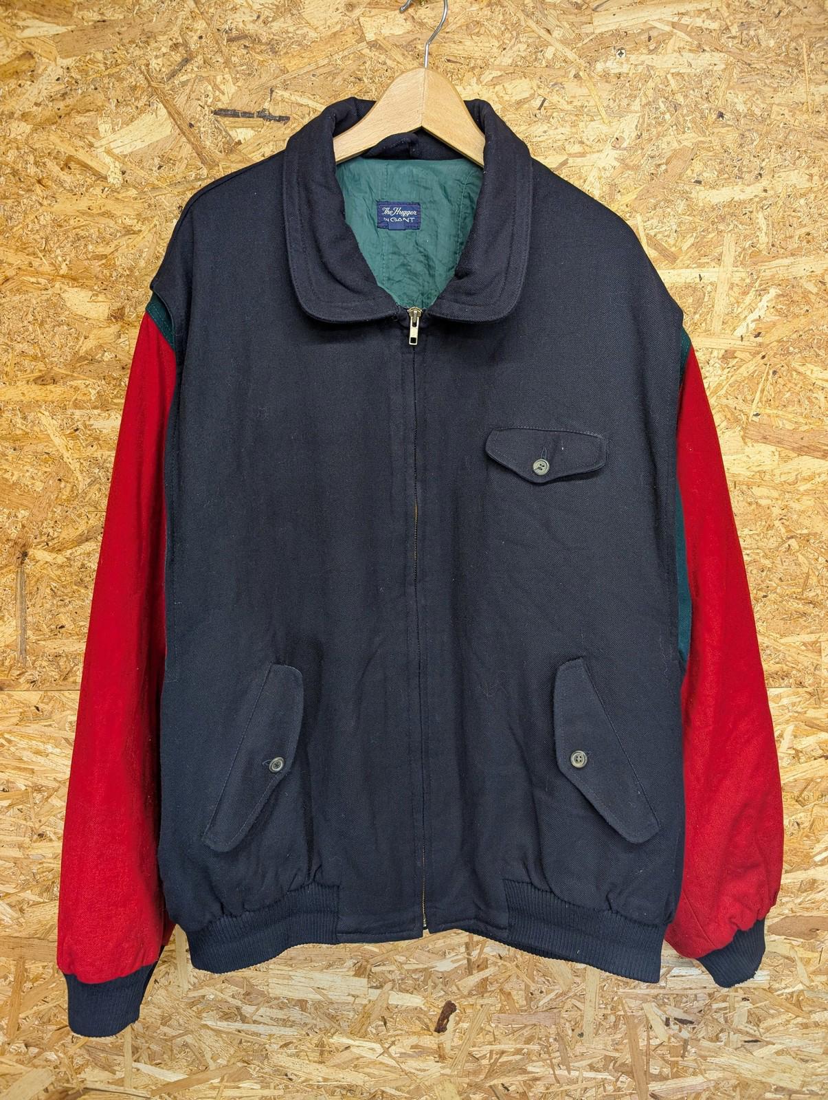 GANT The Hugger Jacket Mens XXL Vintage Colourblock Wool Blend Retro