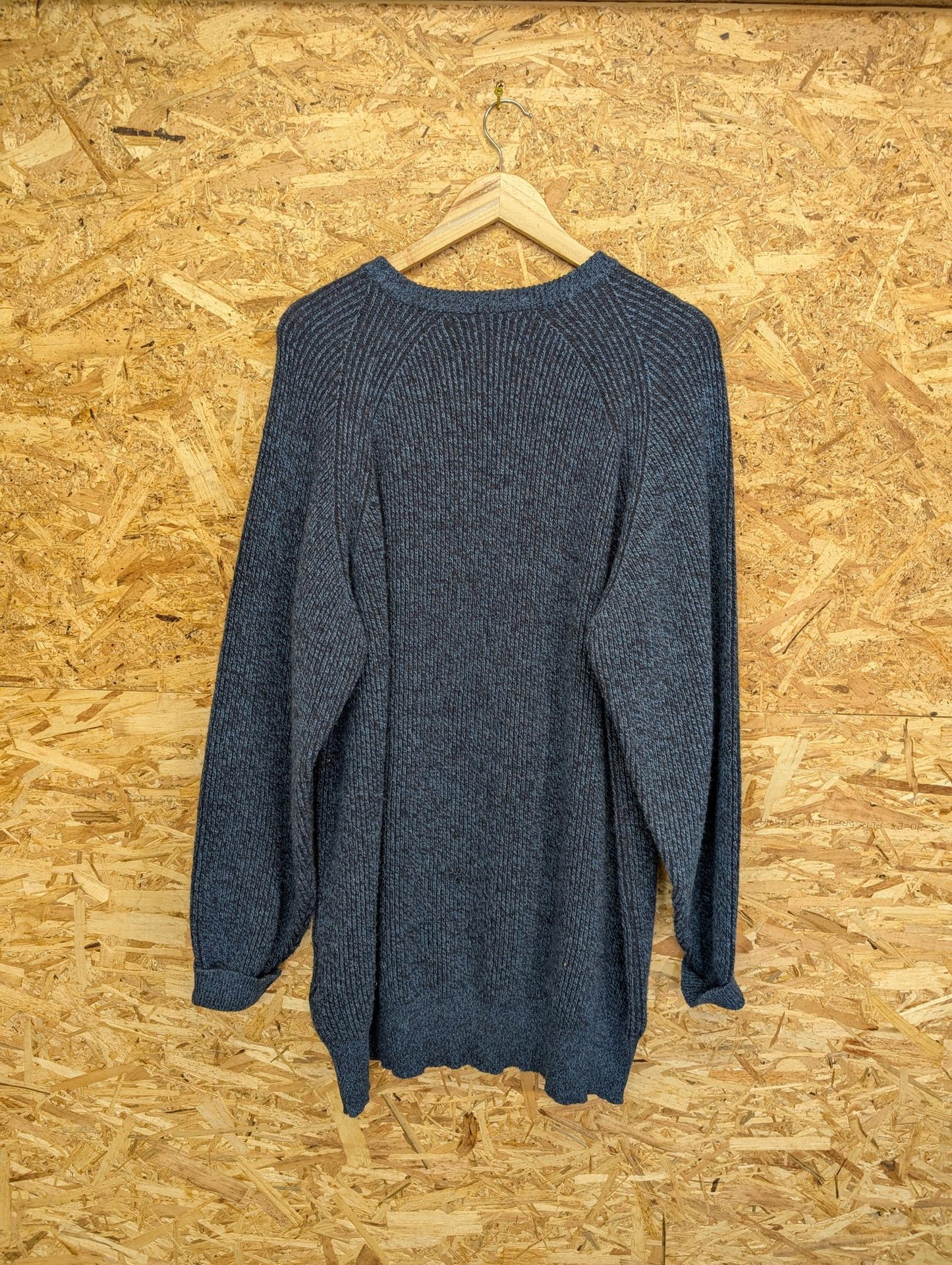 Barbour Country Tweed Jumper XL Crew Mens Vintage 90s Knit 100% Lambswool Blue