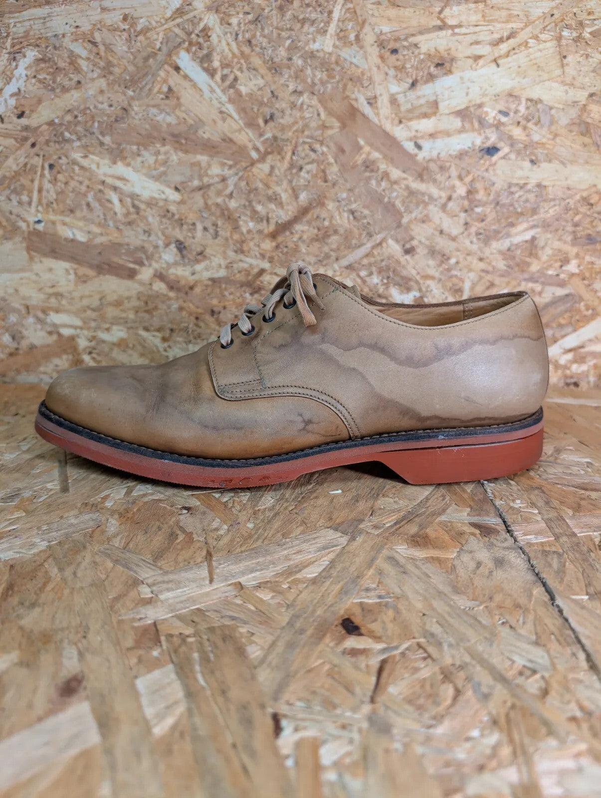 Crockett & Jones Bermuda Derby Shoes Mens UK 8.5 Beige Brown Leather Lace Up