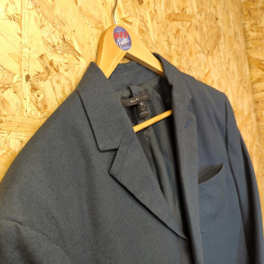 Marc Jacobs Blazer Mens Size XL Twill Cotton Canvas Jacket Thick Teal Blue
