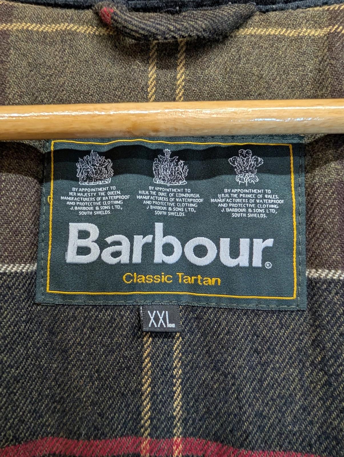 Barbour Rufford Wax Jacket XXL Men Tartan Lined Country Navy Blue Cord Collar