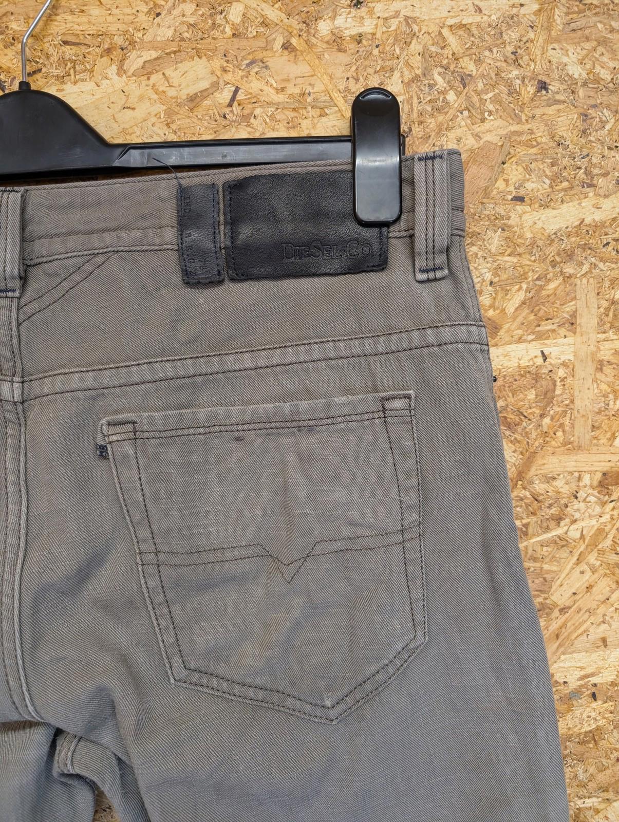 Diesel Thavar Jeans W34 L33 Men Slim-Skinny Grey Cotton Denim 0801D Distress Zip