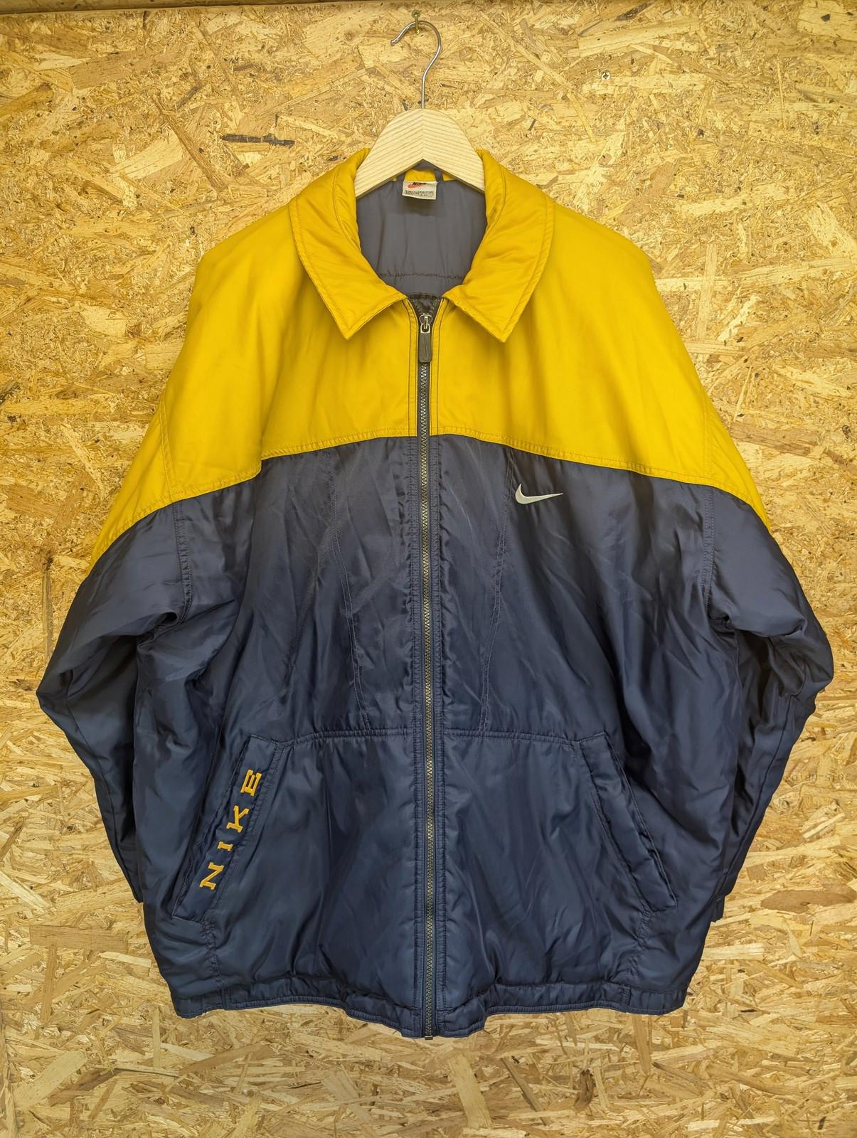 Nike Track Jacket 2XL Men Vintage 90s Yellow Navy Blue Full Zip Y2K Retro XXL