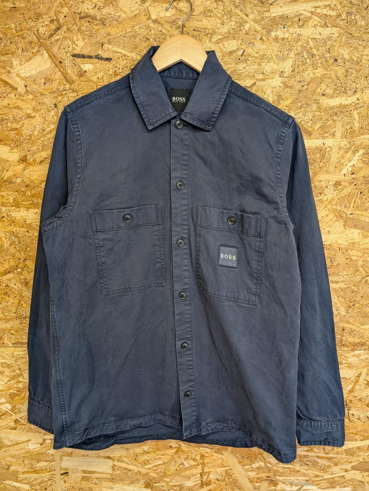 Hugo Boss Blue Overshirt Small Men Jacket Casual Canvas Cotton Chore Shacket