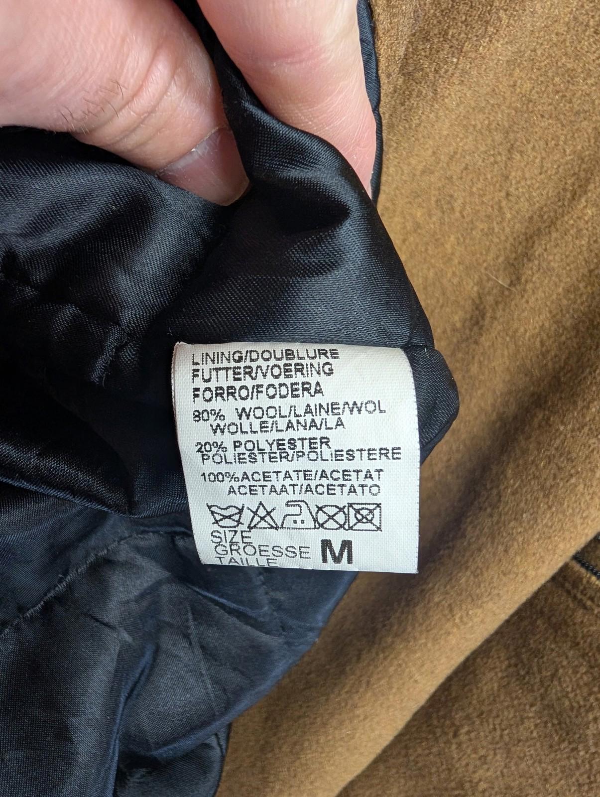 Gant Leather Coat Medium Oversized Vintage 90s Black Double Decker Wool Liner