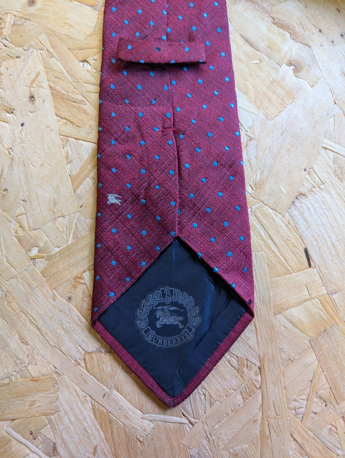 Burberry's Silk Tie 58" 148cm Made In Italy Burgundy Red Blue Prorsum Pattern