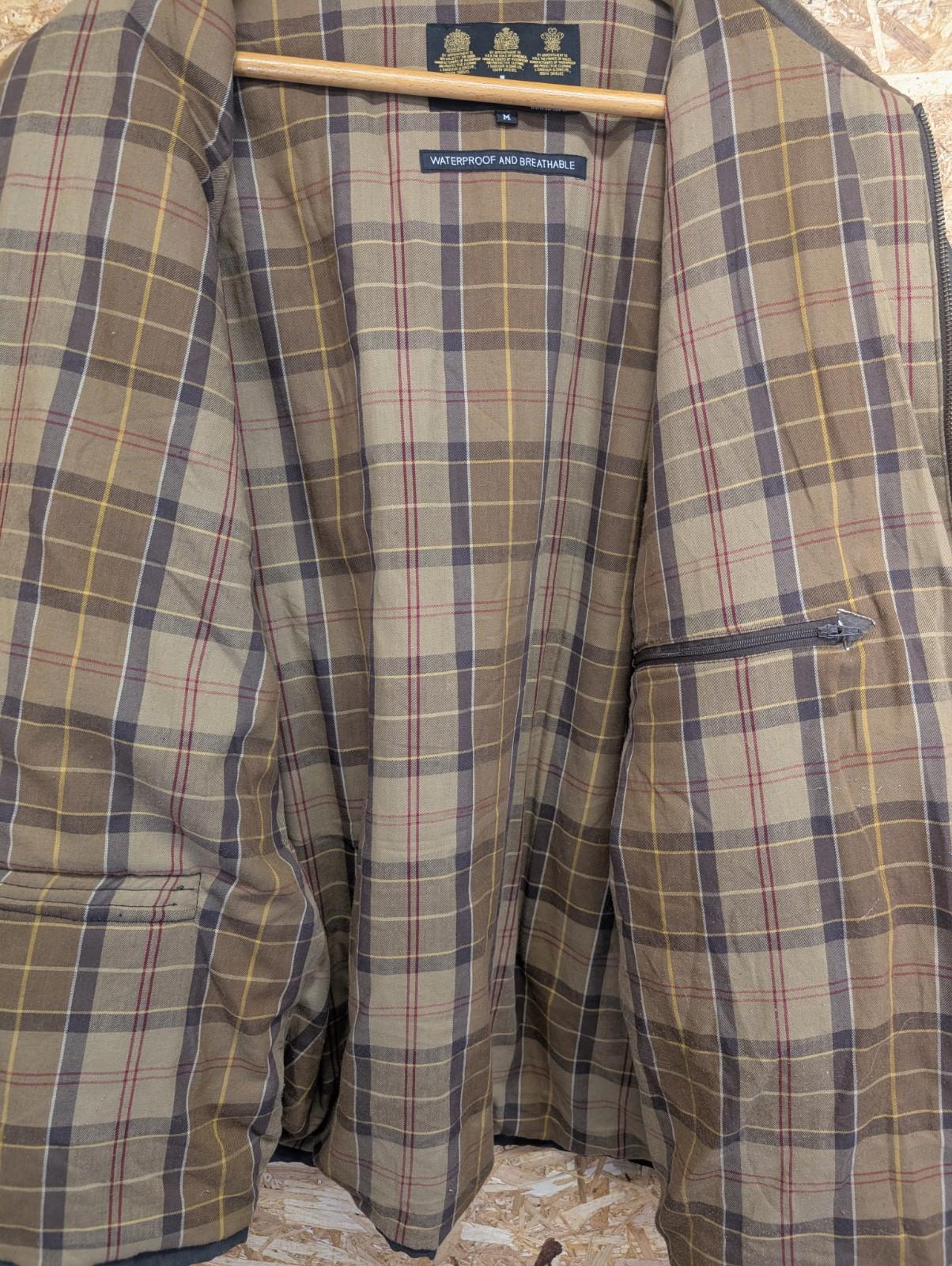 Barbour Brown Canvas Bushman Jacket Medium Men Cotton England Tartan Leather