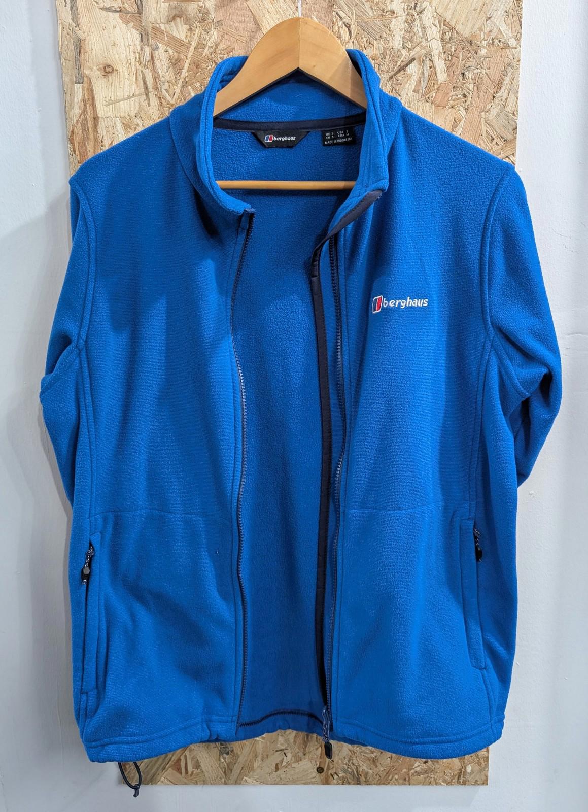 Berghaus Fleece Jacket Small Men Full Zip French Blue Zip Pockets Hiking Walking