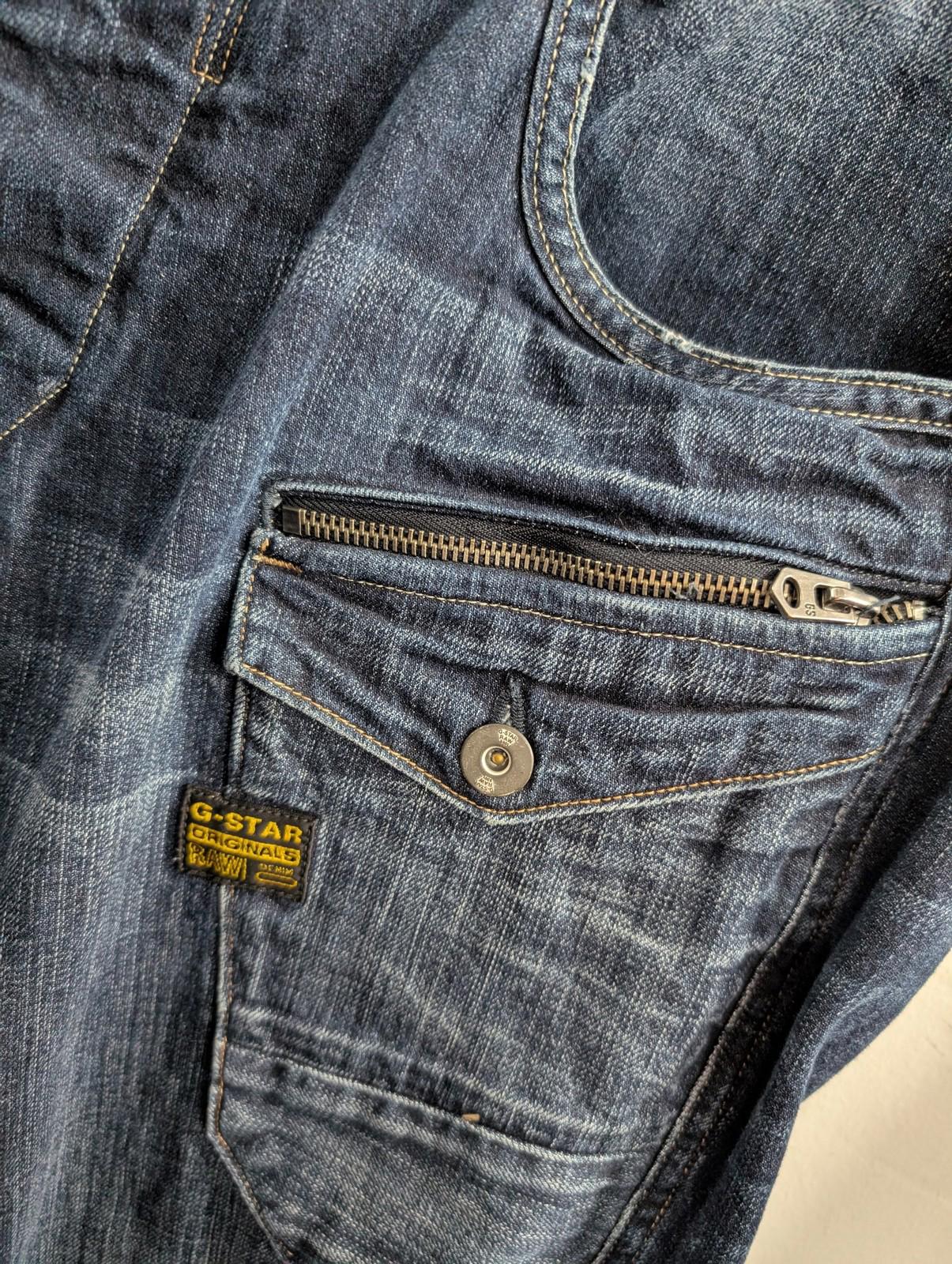 G-Star Raw Jeans W38 L32 Men Nattacc Straight Y2K Cargo Style Navy Blue Denim