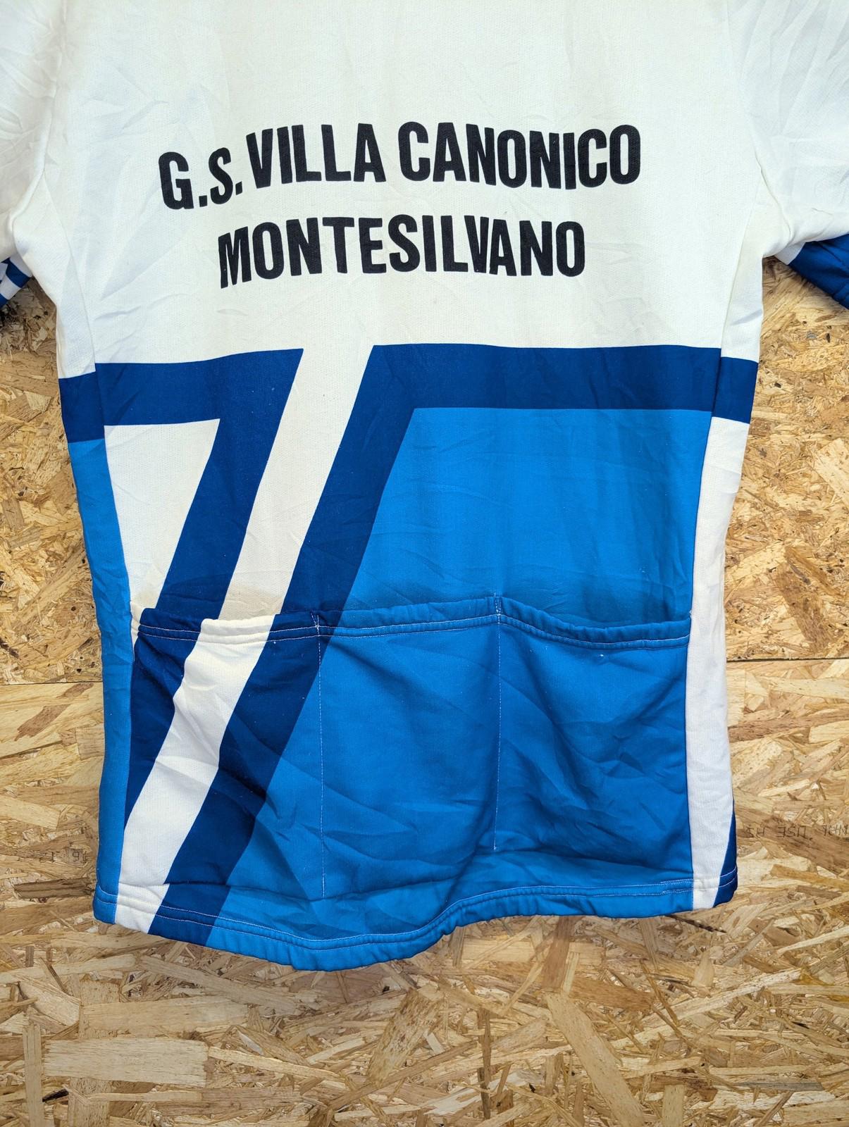 Vintage Victors Cycling Jersey Men Unisex Medium Half Zip Blue White Graphic Top