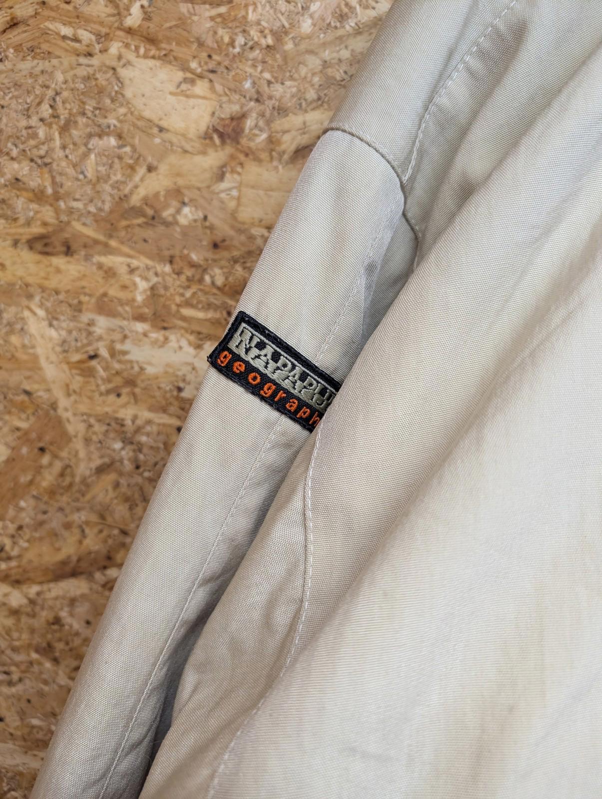 Napapijri Skiddo Smock Jacket Mens Medium Padded Anorak Beige Coat Vintage 90s