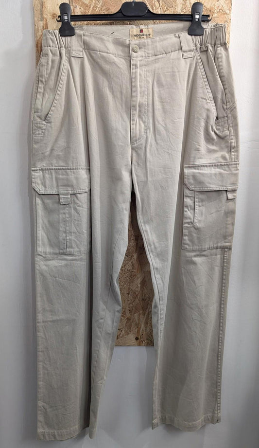 Woolrich Cargo Trousers W34 L30 Men Utility Gorp Beige Cotton 3XDry Technology