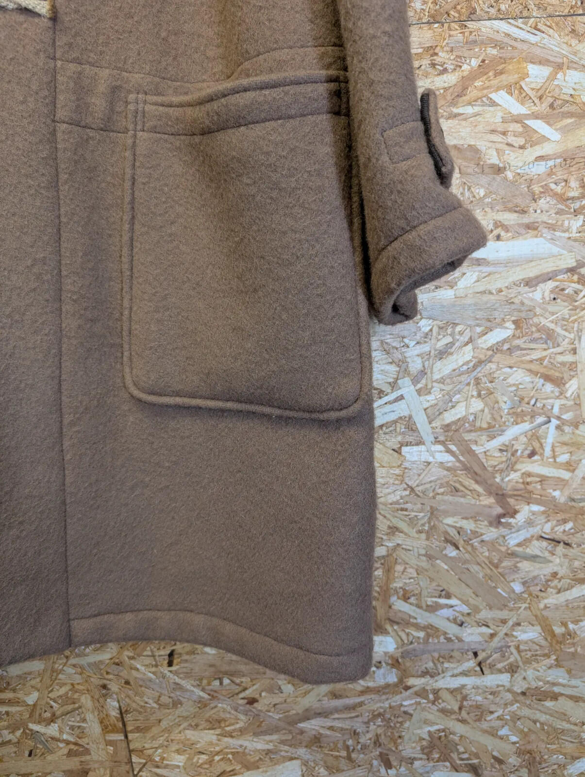 Gloverall Monty Duffle Coat L Brown Wool Hood Toggle Long Heavy Classic England