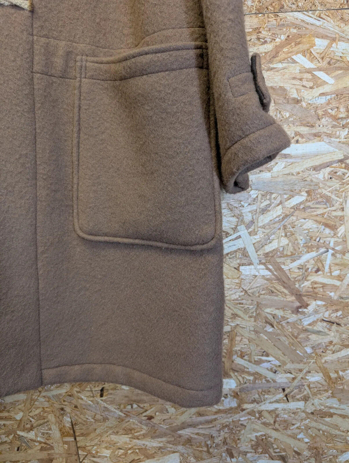 Gloverall Monty Duffle Coat L Brown Wool Hood Toggle Long Heavy Classic England