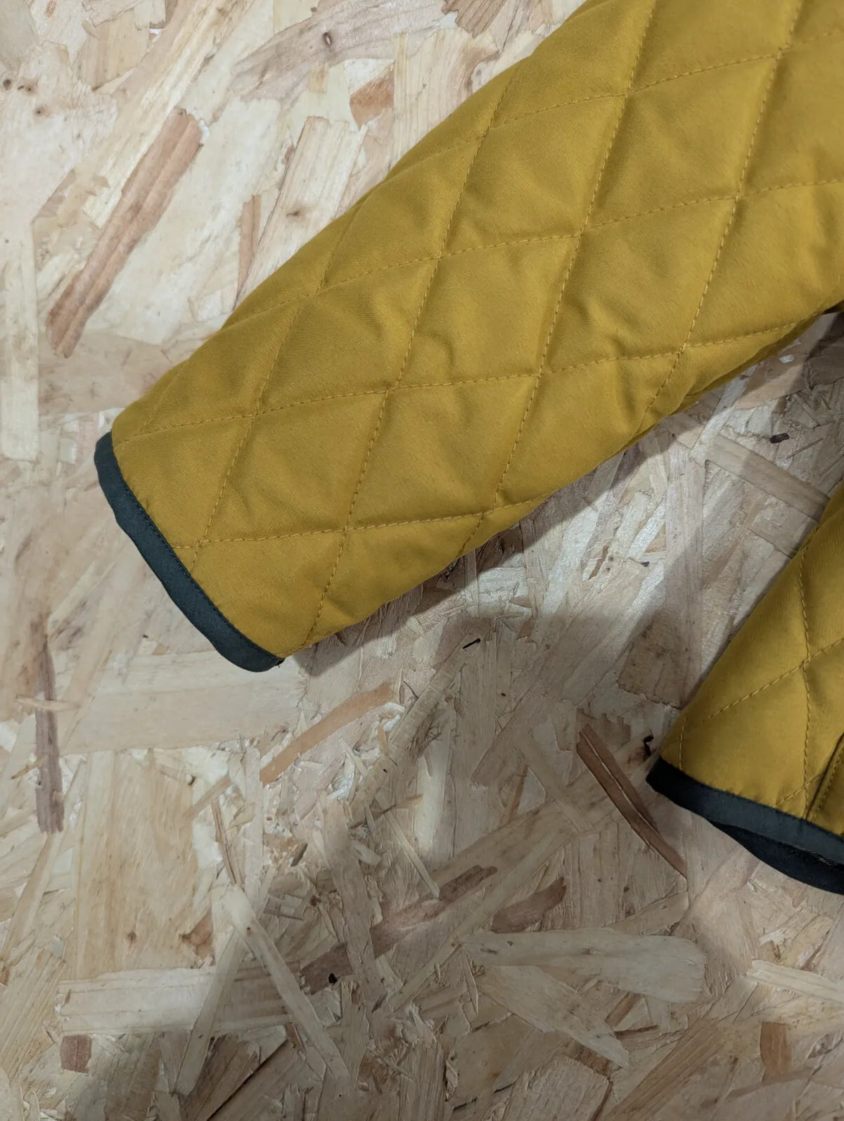 House Of Bruar Quilted Jacket Womens UK18 Mustard Snap Pockets Diamond Padded