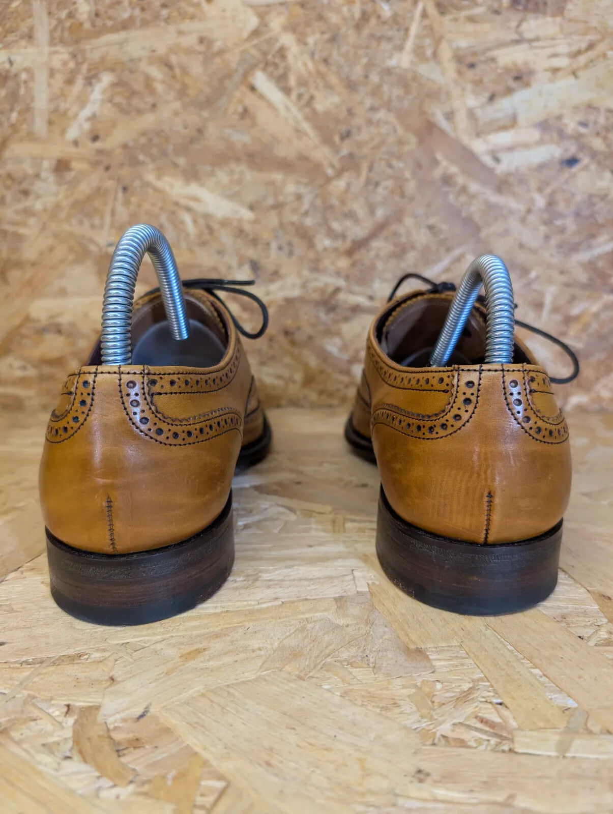 Joseph Cheaney & Sons Wingtip Oxford Shoes Men UK 7 Tan Leather Brogue Gladstone