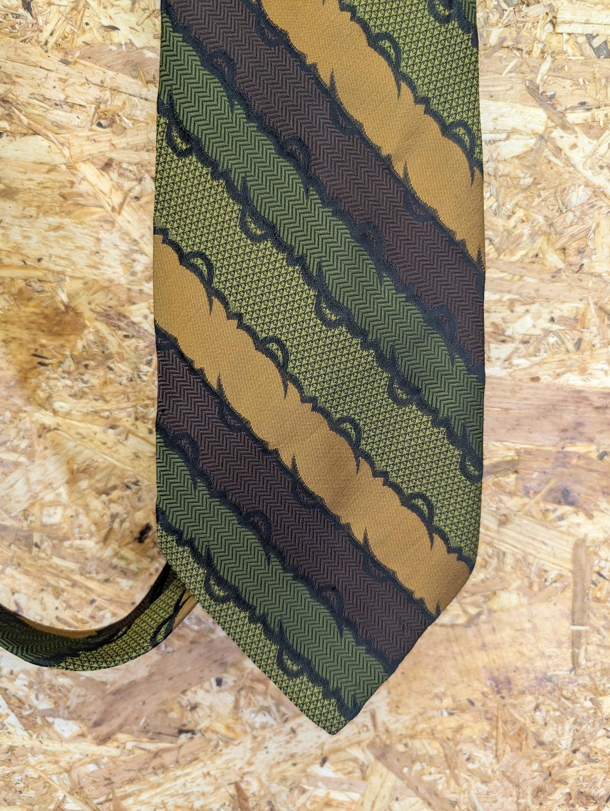 Aqua Marine Haute Couture Tie Mens Classic Geometric Pattern Brown Green