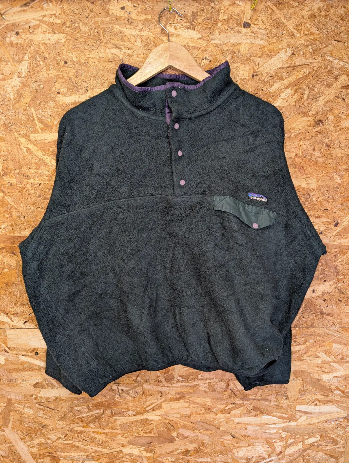 Vintage Patagonia Snap-T Fleece Mens Large Dark Green Synchilla Sherpa Retro 90s
